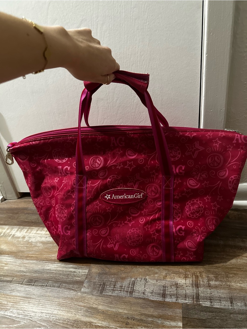 American Girl Hot Pink Graphic Tote Bag